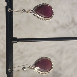 Jay King Sterling Silver Pink Sapphire Drop Earrings NEW